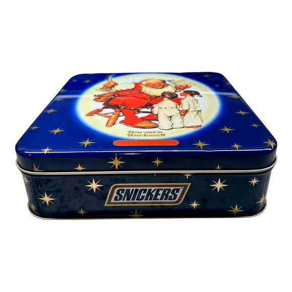Snickers 1999 Norman Rockwell Art Santa Christmas Mars Promo Chocolate Tin - Picture 3 of 4
